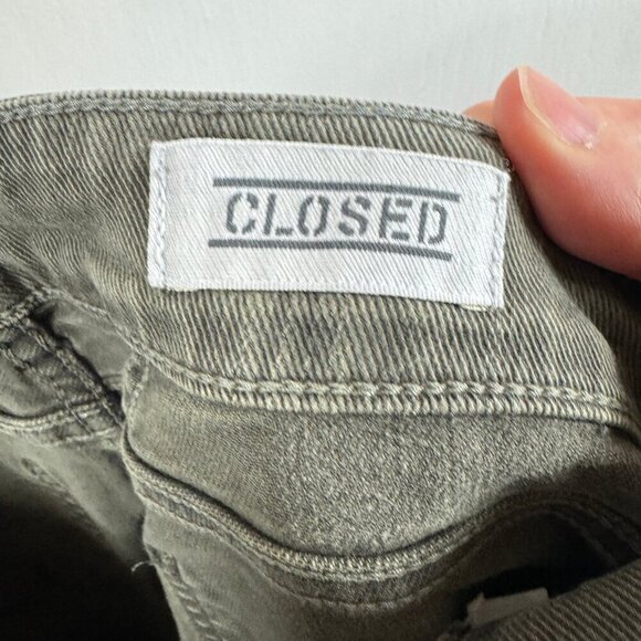 Closed Jeans pedal pusher denim jeans size 24 dark olive green wash - Picture 8 of 9